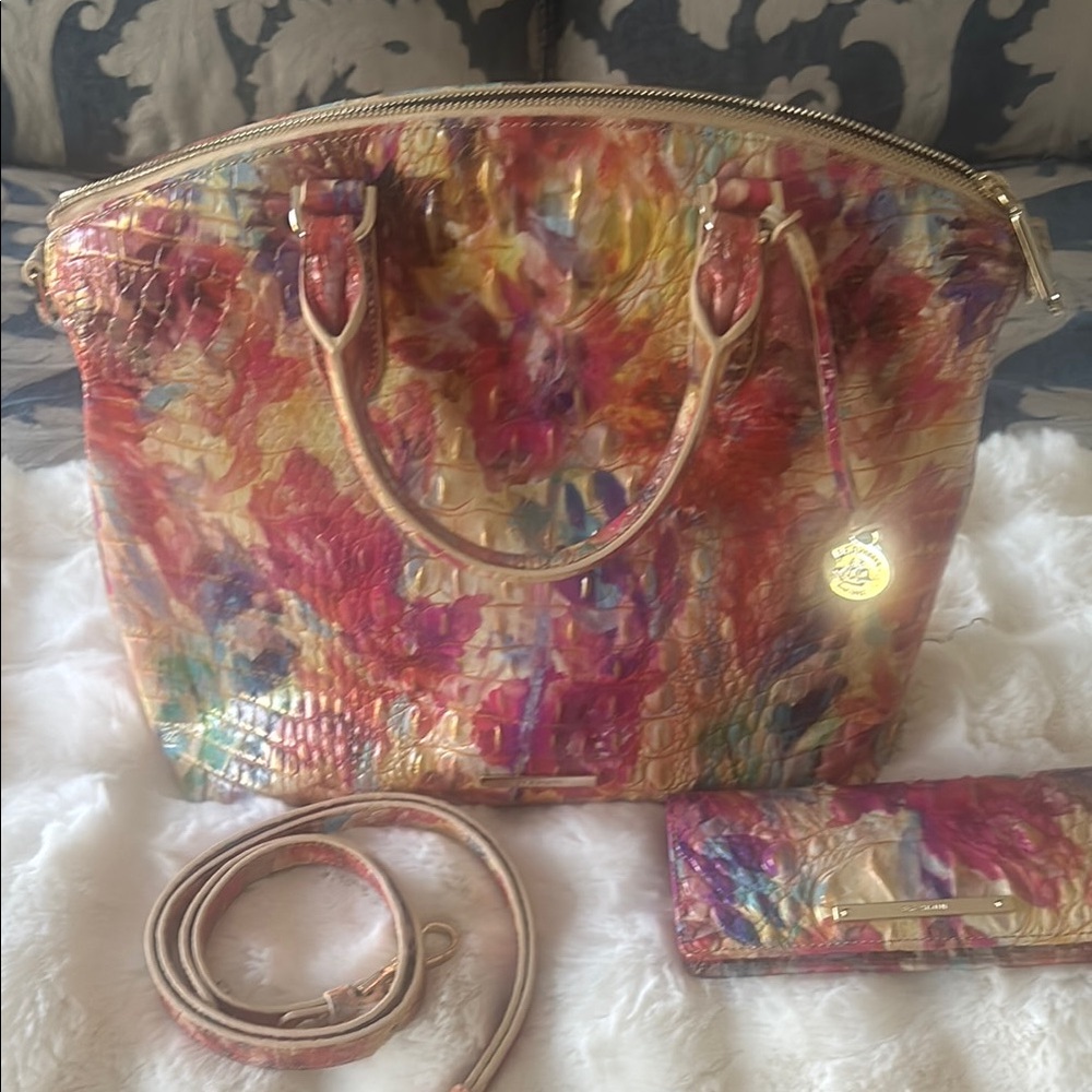 Brahmin Colorful Women's Handbag and Wallet Set